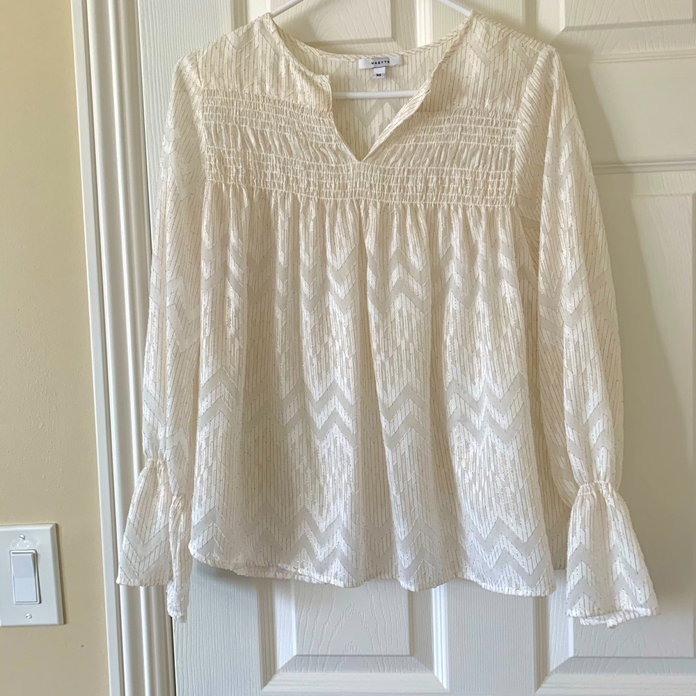 Long sleeve white top